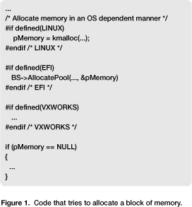 Figure 1. Code that tries to allocate a block of memory.