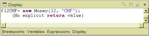 Figure 7. Viewing variables in the Display window